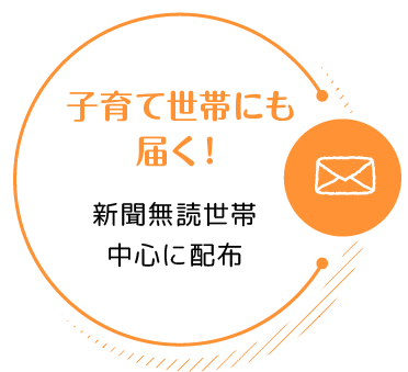 子育て世帯にも届く! 新聞無読世帯中心に配布