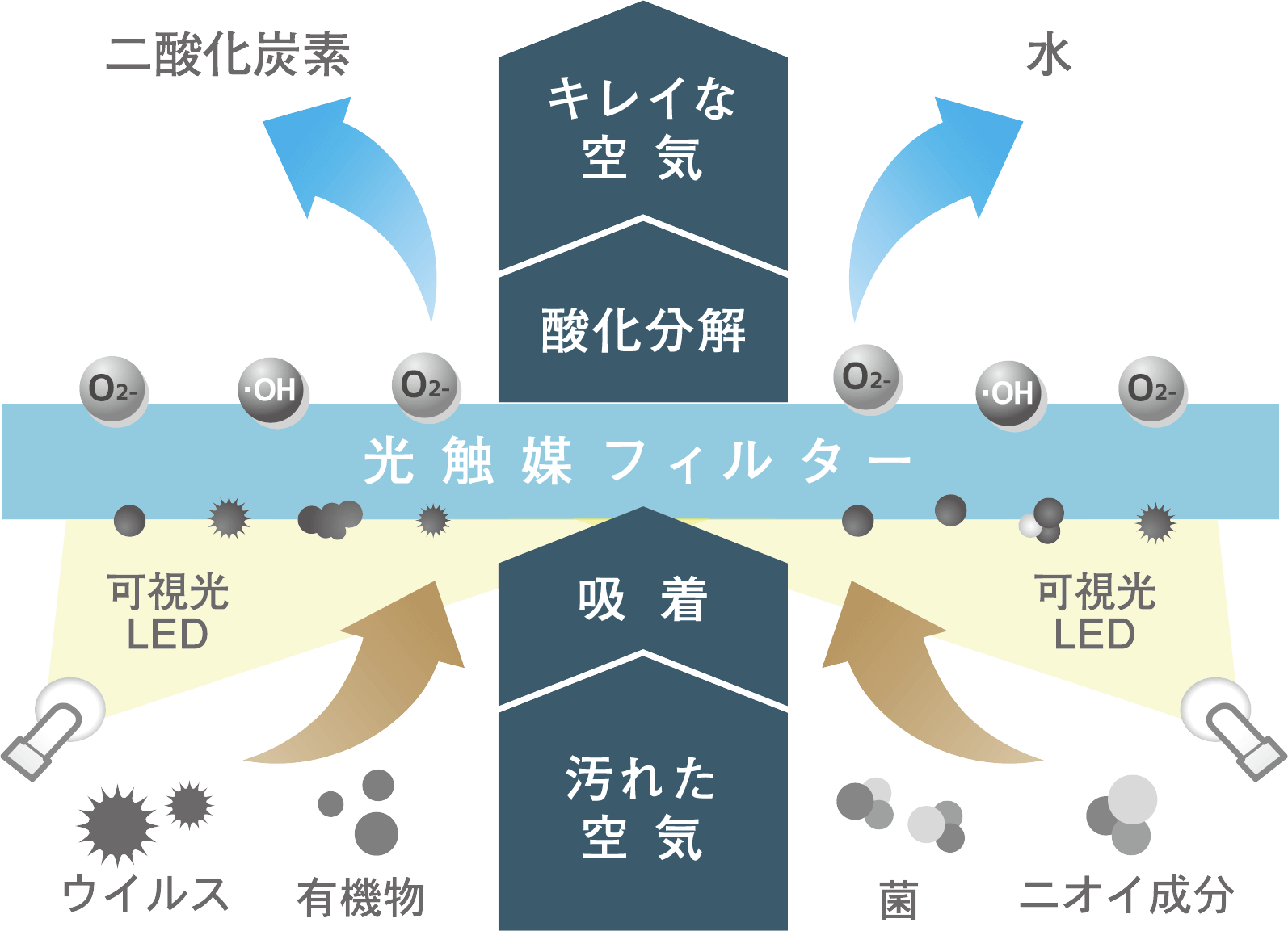 光触媒フィルターイメージ図