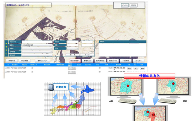 販促計画を共有、配布・商圏エリアの重複チェック